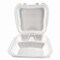 Plastifar Foam Hinged Lid Containers, 3-Compartment, 9 x 10 x 3, White, Foam, 200PK 12083 - alternate 2