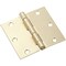 National Hardware 3-1/2'' Square Satin Brass Door Hinge, 3PK N830-332 - alternate 1