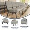 Flash Furniture Hercules Church Chair, Gray Back, 21-1/4 in W 25" L 33" H, Fabric Seat FD-CH0221-4-SV-GYDOT-BAS-GG - alternate 2