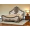 Homeroots Oak and Bronze Solid Wood King Tufted Upholstered Faux Leather Bed Frame with Nailhead Trim 348189 - alternate 2