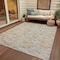 Homeroots 3' X 5' Linen And Gray Geometric Washable Indoor Outdoor Area Rug 616556 - alternate 2