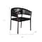 Homeroots Set of Two 26" Black Solid Wood Outdoor Dining Chair, 2PK 490255 - alternate 2