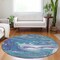 Homeroots 8' Teal Blue Purple And Pink Round Abstract Washable Indoor Outdoor Area Rug 602679 - alternate 2