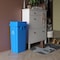 Regal Altair 23 Gallon Square Blue Plastic Recycling Container with Drop Shot Swing Lid, Space-Saving Design ZR-TC-100-BL-23-SW-KIT - alternate 2