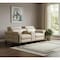 Homeroots 90in Cream and Black Italian Leather Power Reclining Loveseat With Storage 720561 - alternate 2