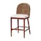 Baxton Studio bali & pari Denver Modern Bohemian Walnut Brown Finished Acacia Wood and Seagrass Counter Stool 239-13365-ZORO - alternate 1