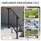 Vevor 2-3 Step Handrails for Outdoor for Seniors Porch Deck Black Retro Arch BP-23 - alternate 2