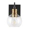 Jonathan Y Marais 5.88" 1-Light Iron/Glass Rustic Vintage LED Vanity Light, Black/Brass Gold JYL3526A - alternate 2