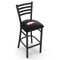 Holland Bar Stool Co 25" Blk Wrinkle Arkansas Stationary Counter Stool, Ladder Back L00425ArknUn - alternate 1