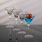Dinewares 4 Piece Premium Clear Stem Crystal Martini Glasses with Gold Rim and Diamond-like QI004760.SI.4 - alternate 2