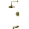 Kingston Brass Single-Handle Pressure Balanced Tub and Shower Faucet, Antique Brass KB6333AX - alternate 1