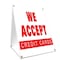 Signmission We Accept Credit Cards, 36 Inch x 24 Inch A-frame Yard Sign, Plastic Sign SBC-2436-We Accept Credit Cards - alternate 1