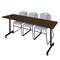 Regency Kobe Mobile T-Base Training Table W/ 2 Zeng Stack Chairs, 84 in W, 24 in L, Neo Walnut MKTRCC8424NW44GY - alternate 1