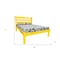 Homeroots Canary Yellow Solid Wood Queen Bed Frame 546887 - alternate 2