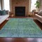 Homeroots 8' X 10' Teal Blue And Ivory Abstract Washable Indoor Outdoor Area Rug 631104 - alternate 2