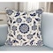 Homeroots 22" Beige and Indigo Floral Cotton Throw Pillow With Embroidery 529230 - alternate 1