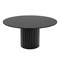 Homeroots 60" Black Solid Wood Pedestal Base Round Top Dining Table 721043 - alternate 1