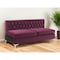 Homeroots 69" Burgundy Velvet Modular Sofa With Silver Legs 491026 - alternate 2