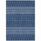 Homeroots 5' X 8' Navy Blue And Denim Blue Tribal Washable Indoor Outdoor Area Rug 582573 - alternate 3