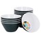 Gibson Home Tropical Sway 12 Piece 6 Inch Melamine Bowl Set in Leaf Decal Teal 96104.01 - alternate 1