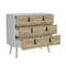 Homeroots 32" White and Natural Three Drawer Dresser 546385 - alternate 2