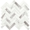Daltile Eclessia Marble Natural Stone Herringbone Mosaic Honed, 10.70 SQFT Per Carton, 10PK M34513HERRMSHN - alternate 1