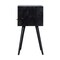 Homeroots 22" Black Solid Wood Square One Drawer Nightstand 651609 - alternate 2