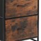 Homeroots 19" Black And Brown Fabric Metal And Wood Two Drawer Dresser 635731 - alternate 2
