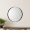 Homeroots 24" Black Metal Round Accent Mirror 607280 - alternate 1