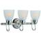 Boston Harbor Vanity Bar Fixture, 60 W, 3-Lamp, A19 or CFL Lamp, Steel Fixture, Brushed Nickel Fixture A2242-93L - alternate 1