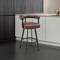 Armen Living Magnolia 26in Swivel Counter Stool in Black Metal with Brown Faux Leather LCMGBABLKVCO26 - alternate 2