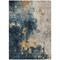 Homeroots 9' X 12' Blue Gray And Gold Abstract Washable Indoor Outdoor Area Rug 603051 - alternate 2