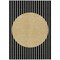Homeroots 9' X 12' Black And Beige Striped Washable Indoor Outdoor Area Rug 597149 - alternate 2