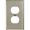 Amerelle 1-Gang Stamped Steel Outlet Wall Plate Brushed Nickel 163DBN - alternate 2