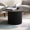 Homeroots 36" Black Solid Wood Round Pedestal Coffee Table 568902 - alternate 2