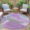 Homeroots 8' Purple And Gray Round Abstract Washable Indoor Outdoor Area Rug 632181 - alternate 3