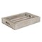 Homeroots 19in Gray Rectangular Wood Handmade Tray With Handles 483317 - alternate 2