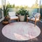 Homeroots 8' Pink And Ivory Round Abstract Washable Indoor Outdoor Area Rug 612961 - alternate 2