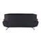 Homeroots 80" Black Leather Sofa With Silver Legs 329455 - alternate 2