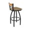Holland Bar Stool Co Revelle 36in Swivel Extra Tall Bar Stool, Black Wrinkle Finish, Medium Back and Canter Sand Seat 881 - alternate 2
