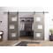 Vdomdoors Sturdy Dbl Barn Door 36 x 84in, Sete 6933 Nebraska Grey W/ Frosted Glass, 13FT Rail Hangers Heavy Set SETE6933DB-NEB-3684 - alternate 1