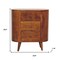 Homeroots 26in Chestnut Solid Wood Accent Cabinet With Two Doors And Three Drawers 654274 - alternate 2