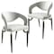 Leisuremod Entice Modern Leather Dining Chair with Iron Legs Open-Back Design in Grey, 2PK EC60GR-2 - alternate 1