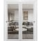Sartodoors Sliding Closet Bypass Doors with Clear Glass, Lucia 2666 White Silk and Aluminum Strips, Sturdy Ra LUCIA2666DBD-WS-56 x 96 (2* 28x96) - alternate 1