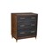 Homeroots 33" Brown and Black Solid Wood Three Drawer Chest 524118 - alternate 1