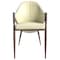 Leisuremod Sante Modern Leather Dining Arm Chair with Iron Legs in Cream/Green, 2PK SC53CRDG2 - alternate 2