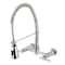 Kingston Brass Double-Handle Wall-Mount Pre-Rinse Bridge Kitchen Faucet, Polished Chrome GS8281CML - alternate 1