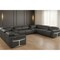 Homeroots Dark Gray Italian Leather Power Reclining U Shaped Twelve Piece Sectional With Console 634658 - alternate 2