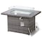 Leisuremod Mace Wicker Patio Modern Propane Fire Pit Table, Grey CFW44G-GR - alternate 1