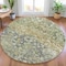Homeroots 8' Olive Green And Gray Round Abstract Washable Indoor Outdoor Area Rug 631953 - alternate 2